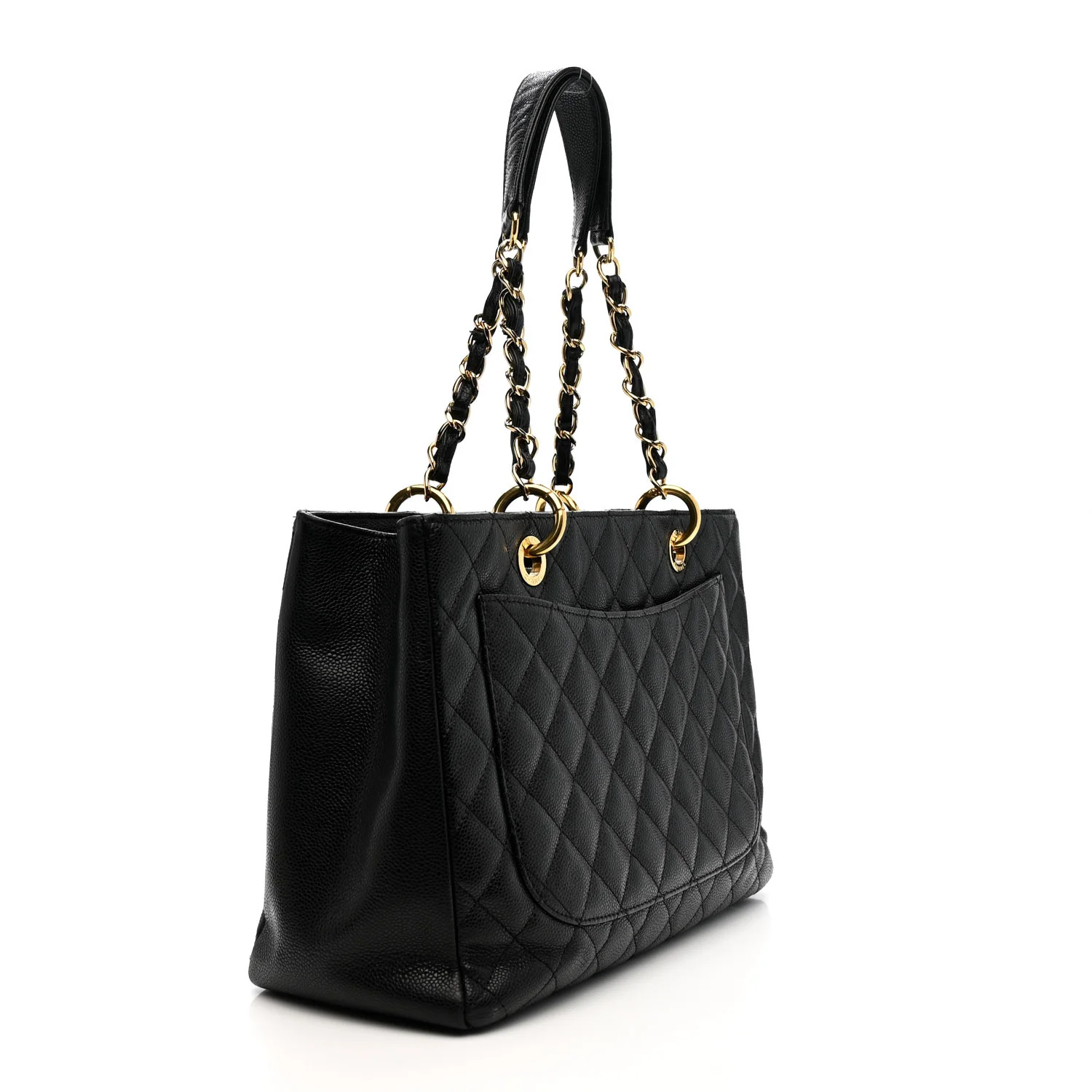 Caviar Quilted Grand Shopping Tote GST Black - Top Club