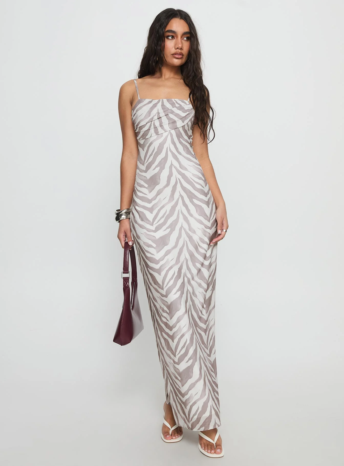 Kierra Mesh Maxi Dress Zebra
