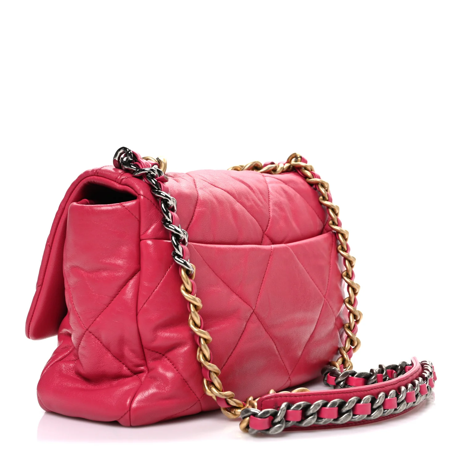 Goatskin Quilted Large Chanel 19 Flap Pink - Top Club
