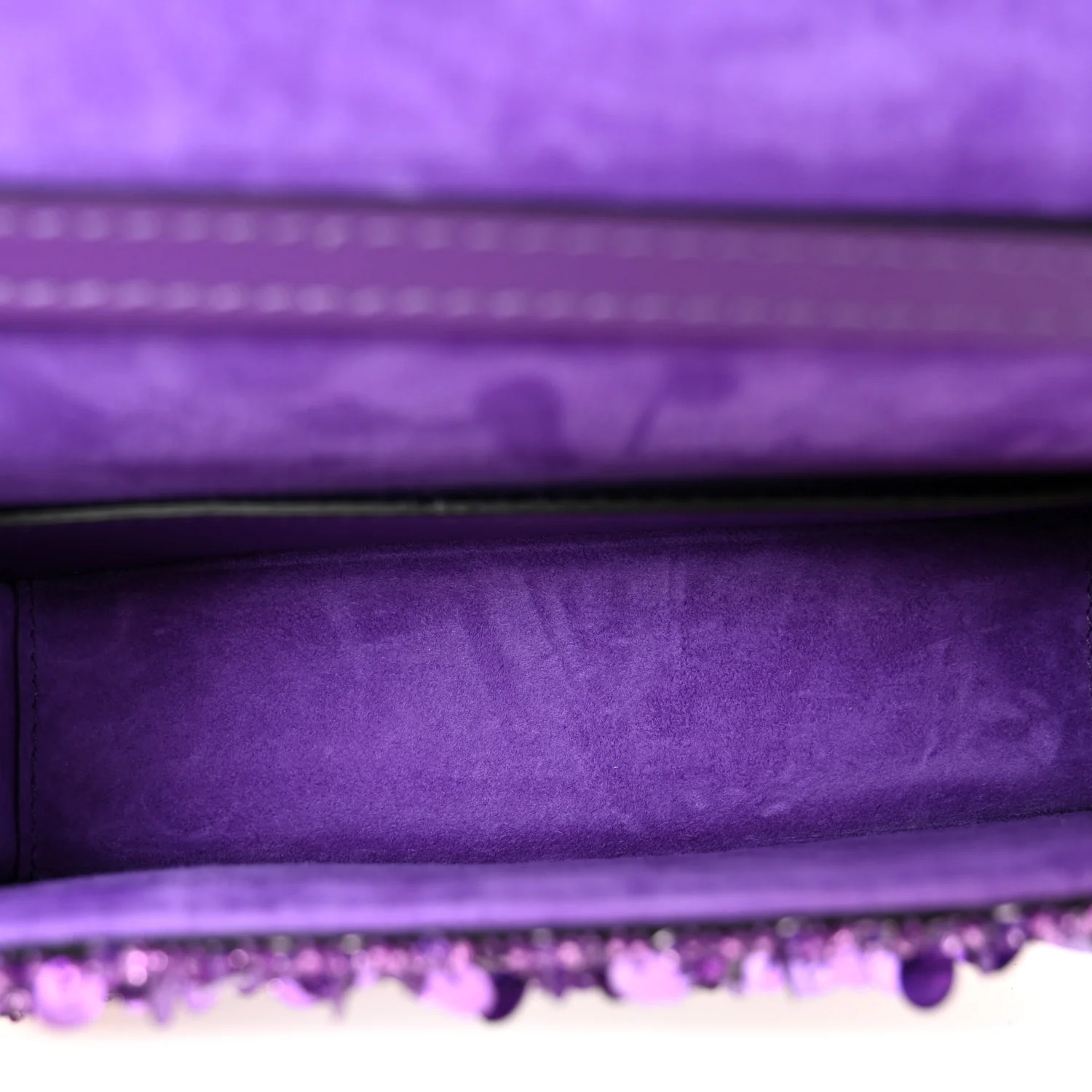 Sequin Crystal Vlogo Embroidered Small Loco Shoulder Bag Astral Purple - Top Club
