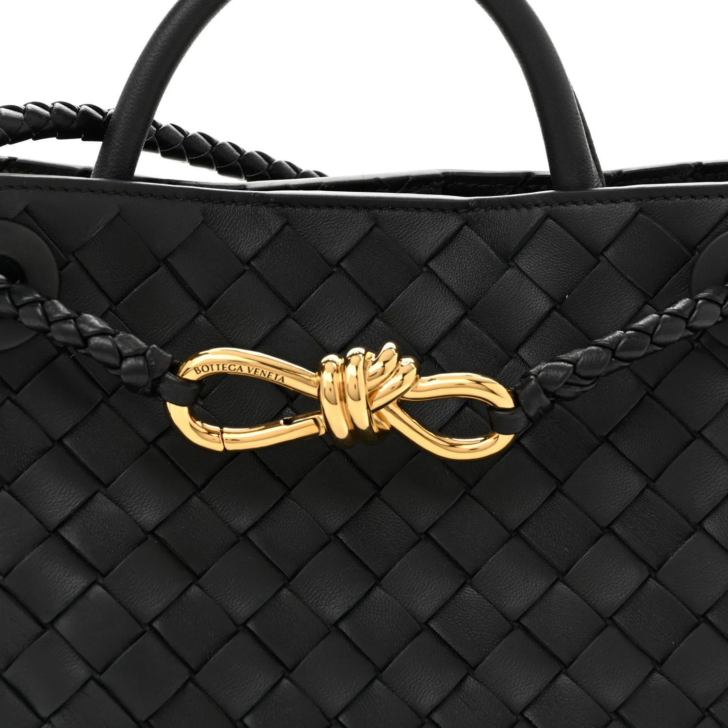 Nappa Intrecciato Small Andiamo Shoulder Bag Black - Top Club