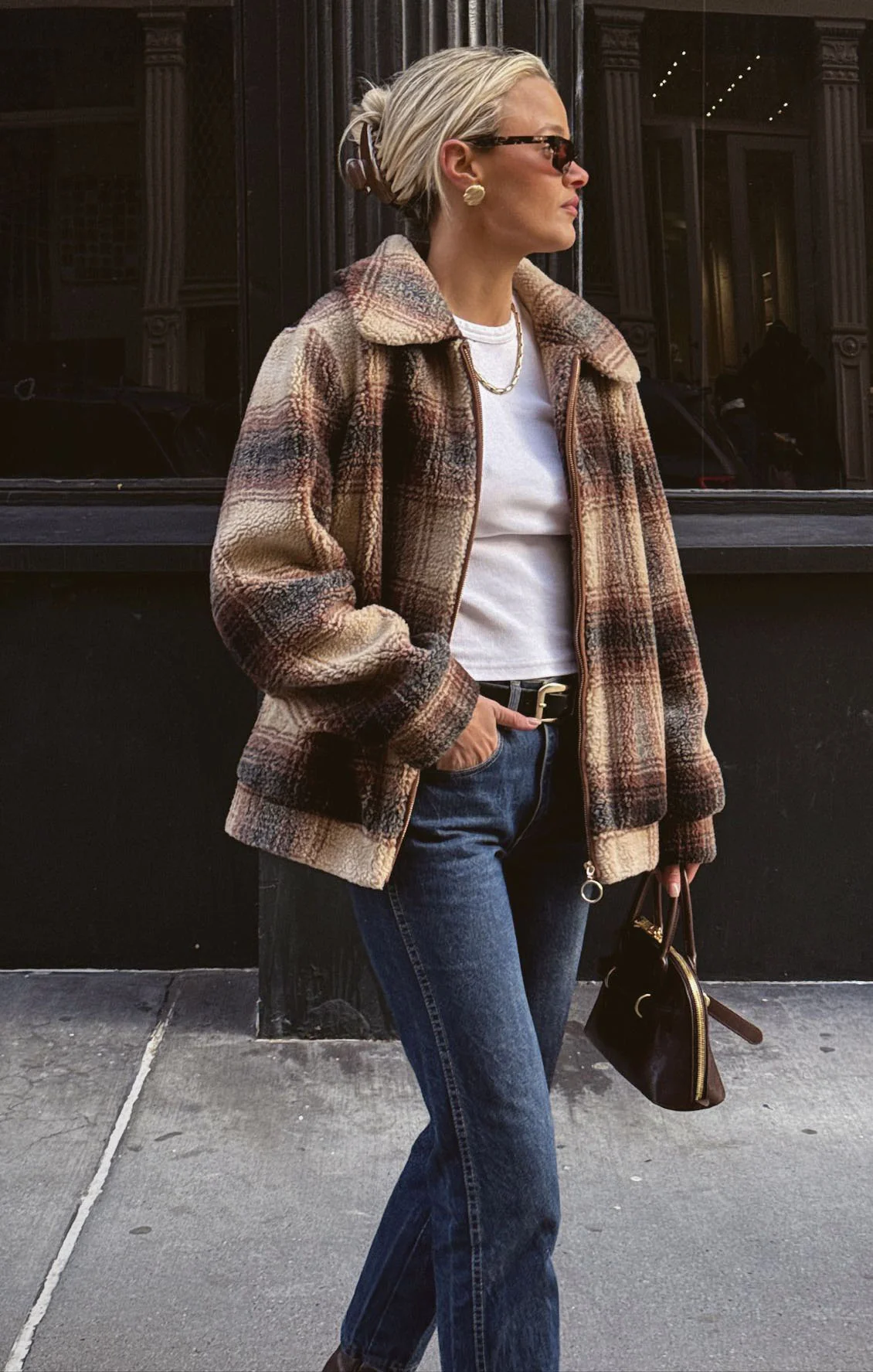 Hunter Jacket ~ Homestead Faux Sherpa Plaid