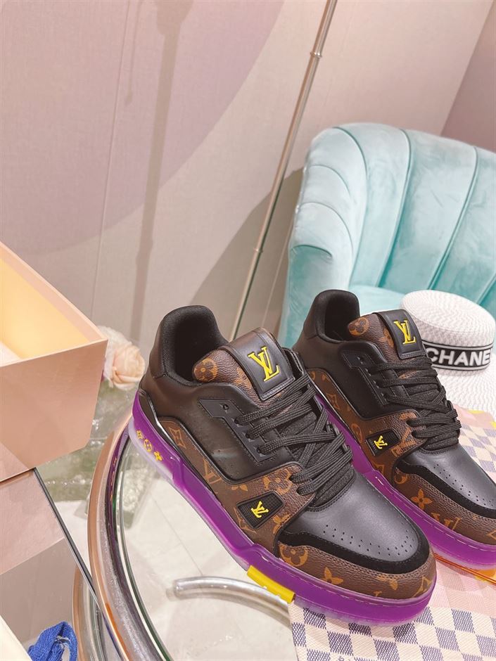 LOUIS VUITTON TRAINER MONOGRAM PURPLE   LVS130 - Sneaker Replica Workshop
