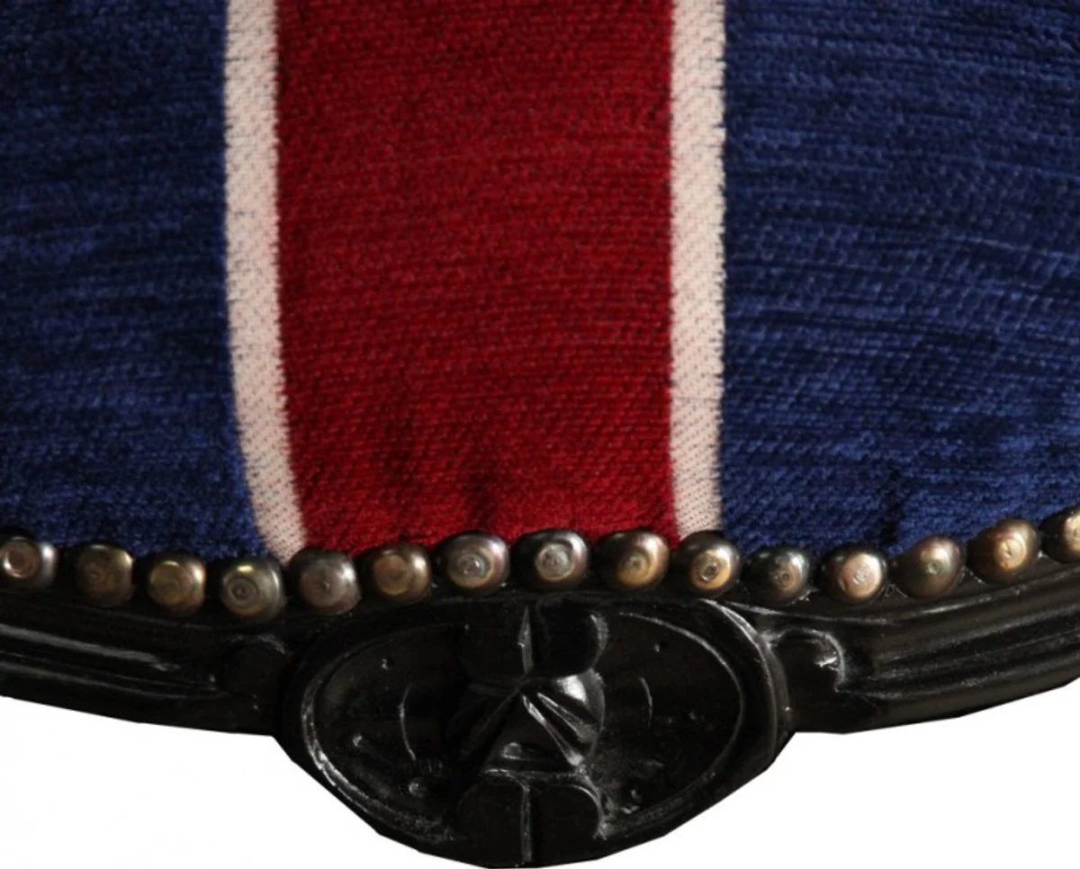 Baroque Dining Room Chair Union Jack / Black - Furniture Antique Style