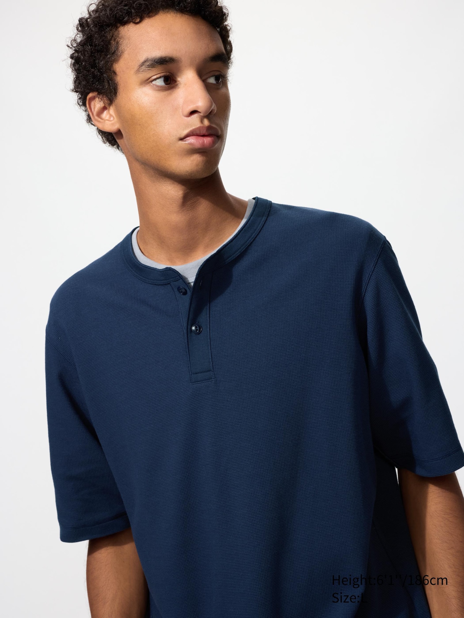Dry Waffle Henley Neck T-Shirt