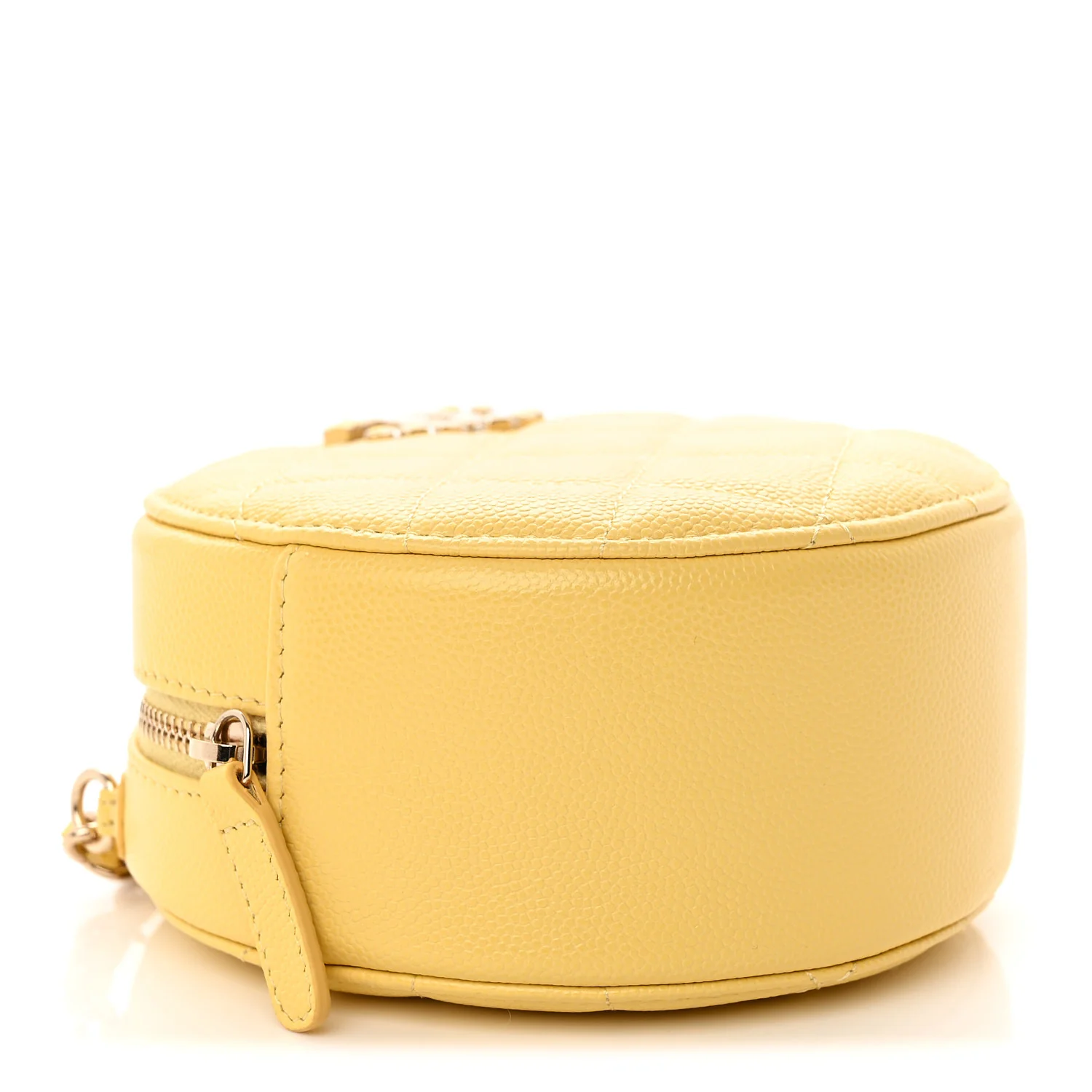 Caviar Quilted Gripoix CC Round Clutch With Chain Yellow - Top Club
