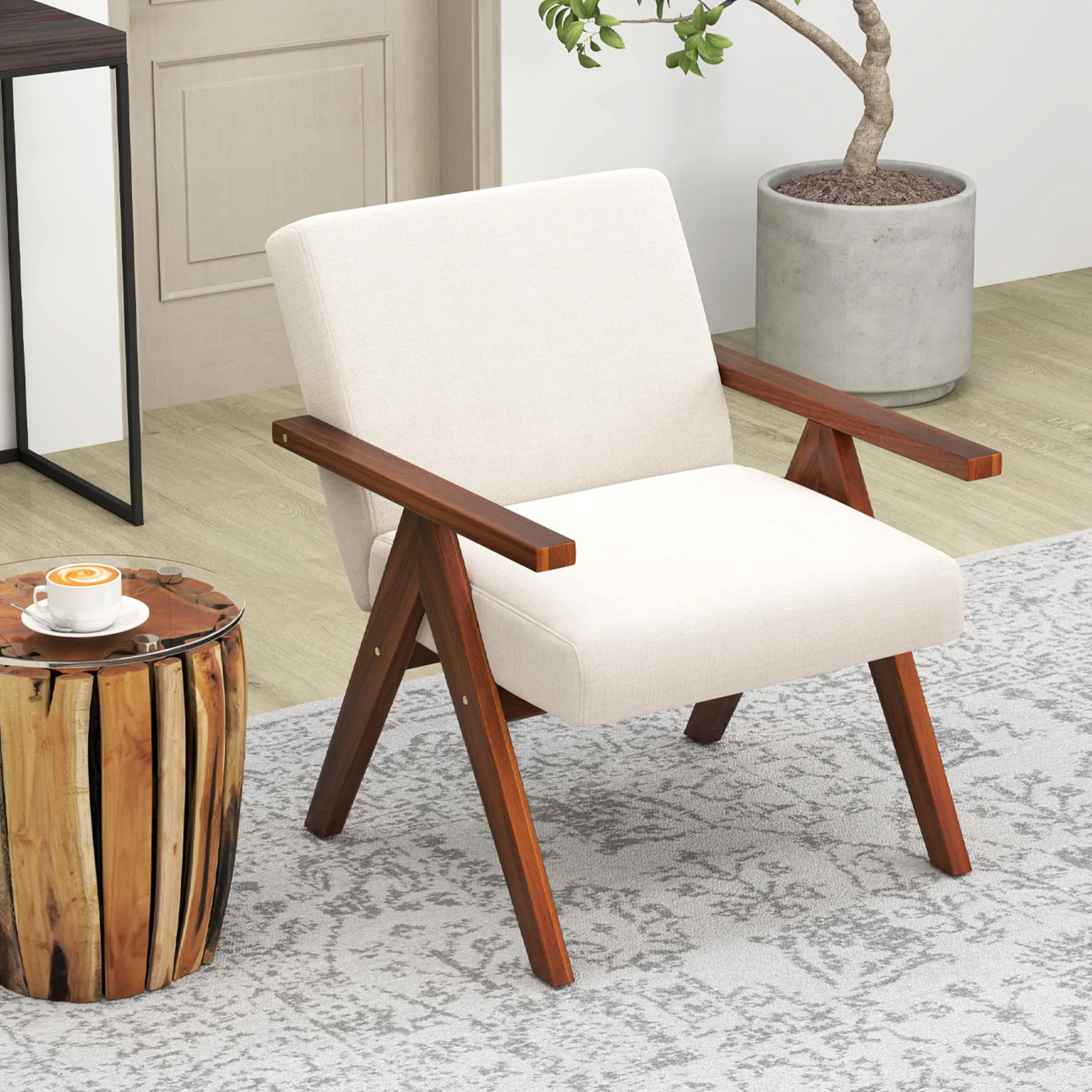 BEFOUNDLOVELY Upholstered Accent Chair Set of 1/2