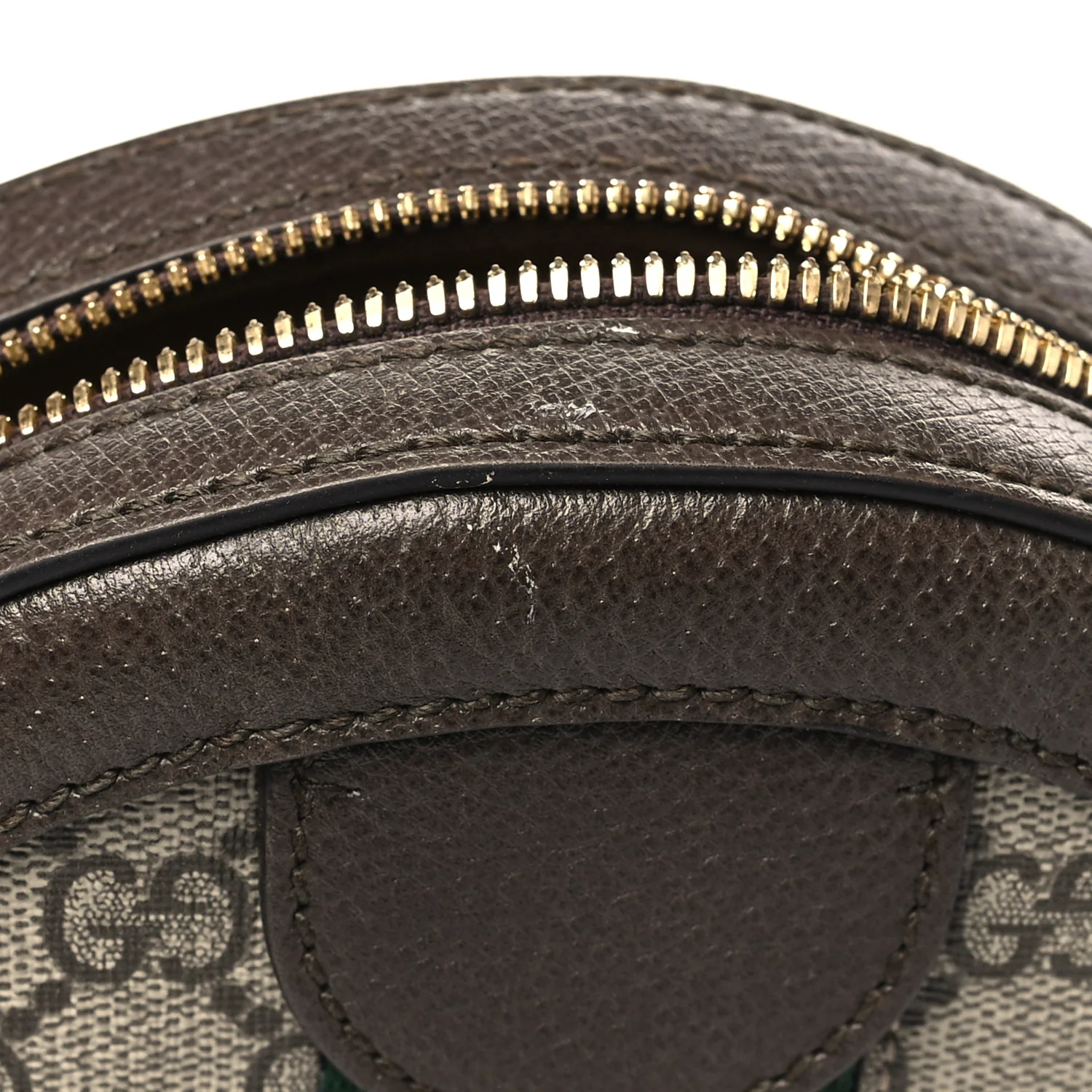 GG Supreme Monogram Web Mini Ophidia Round Shoulder Bag Brown - Top Club
