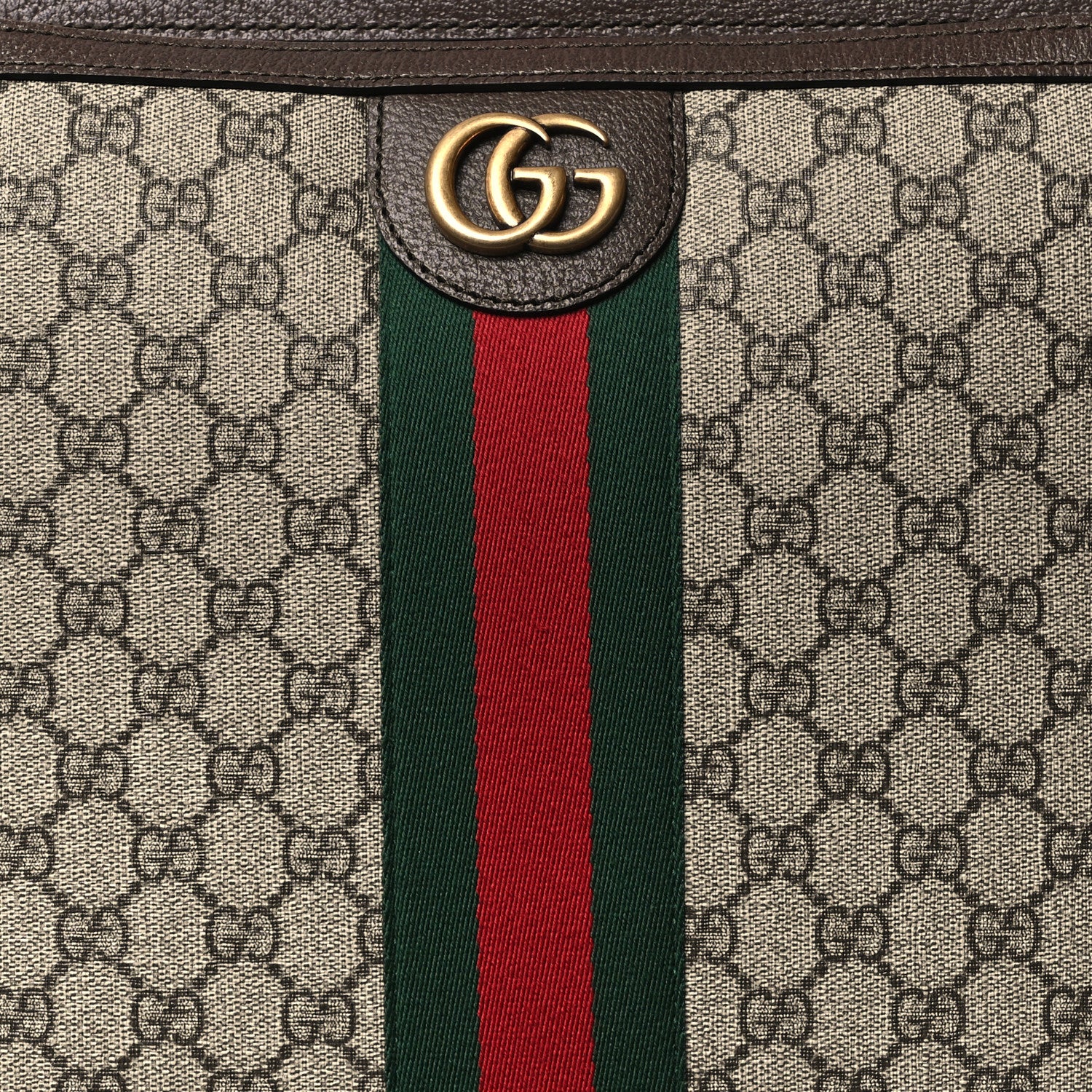 GG Supreme Monogram Web Medium Savoy Trolley Beige Ebony - Top Club