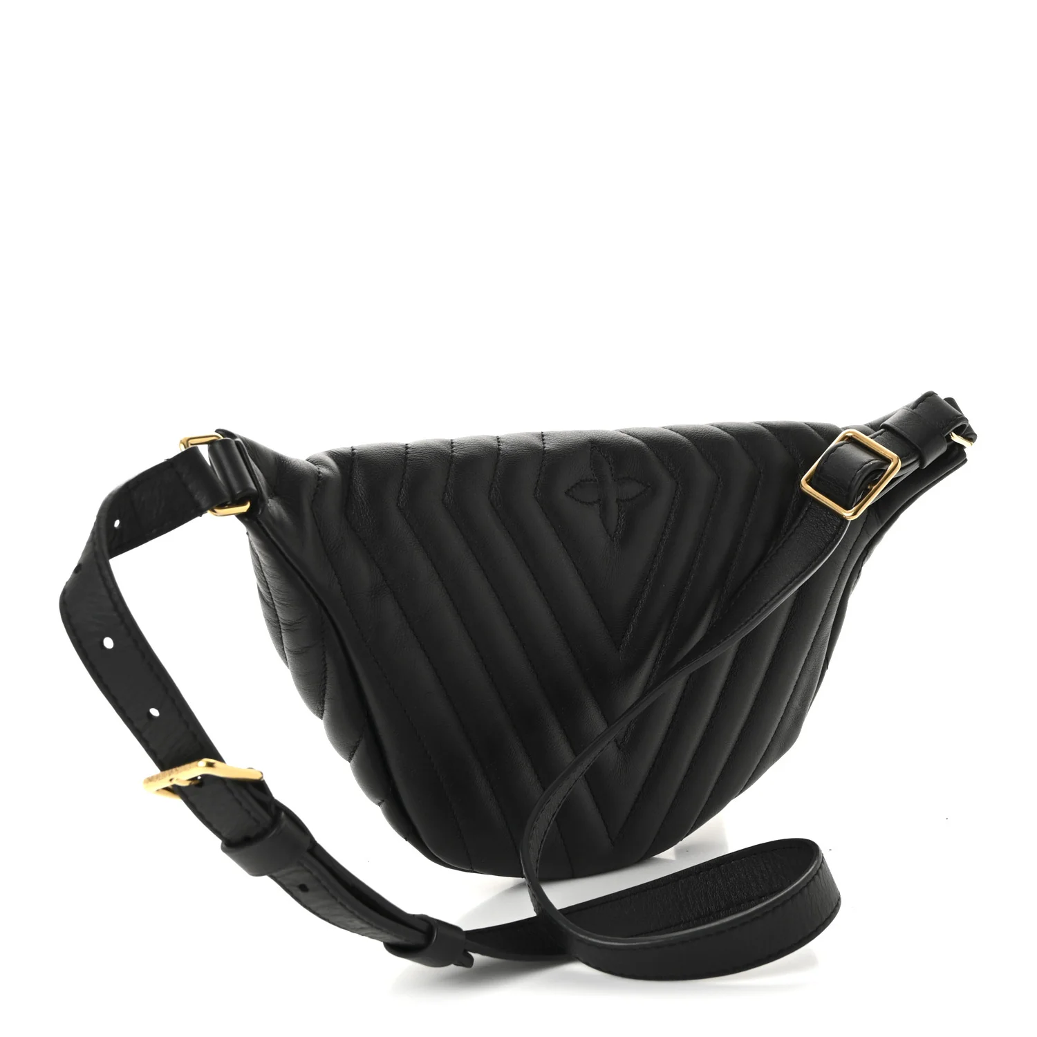 Calfskin Quilted New Wave Bumbag Black - Top Club