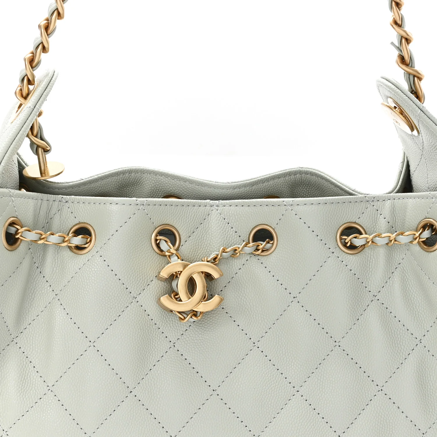 Caviar Quilted Mini Chanel 25 Handbag Light Green - Top Club