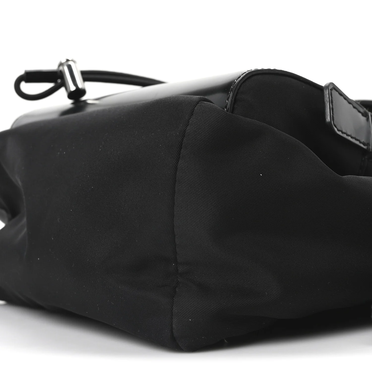 Nylon Brushed Calfskin Mini Sling Backpack  Black - Top Club