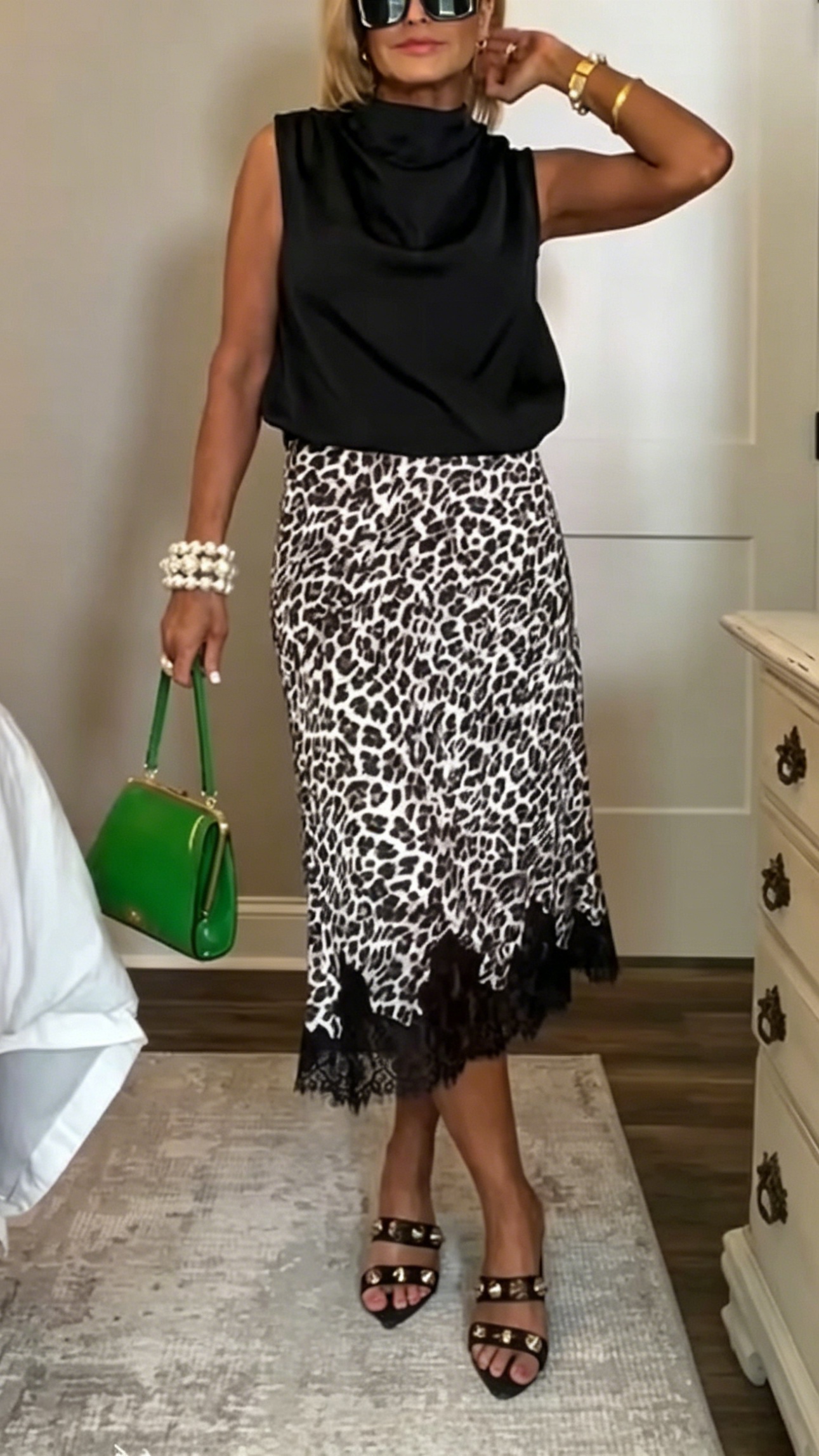 Women's Sexy & Stylish Leopard Print Maxi Skirt with Lace Hem - Nordfashionstorm - Women's Clothing, Fashion for You - Nordfashionstorm.com