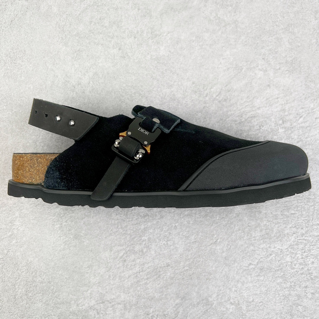 新批次Birkenstock Dior迪奥 Tokio 勃肯 小牛皮 圆头 时尚凉拖 黑色 3SA116ZSD_H900 - Sneaker Replica Workshop