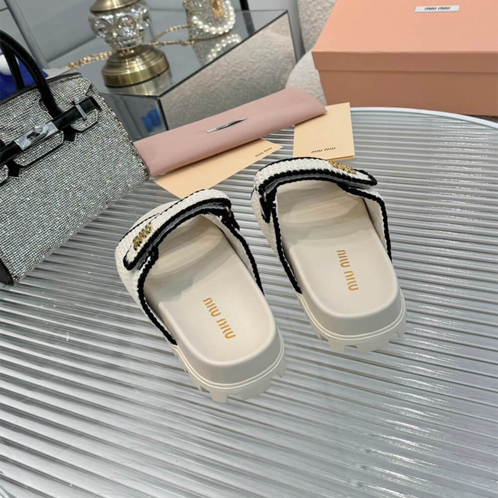 MiuMiu Crochet knit slides - Top Club
