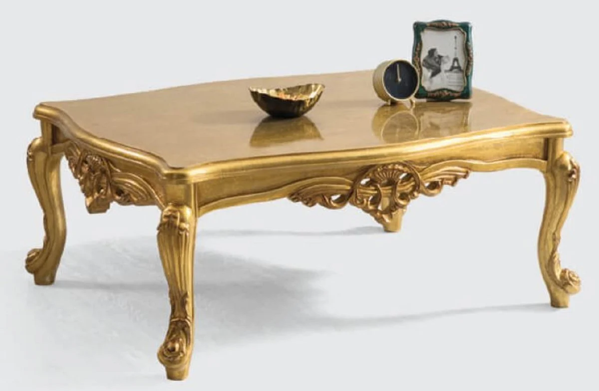 Luxury Baroque Living Room Set Green / Gold - 2 Sofas & 2 Armchairs & 1 Coffee Table - Handcrafted Living Room Furniture in Baroque Style - Noble & Magnificent