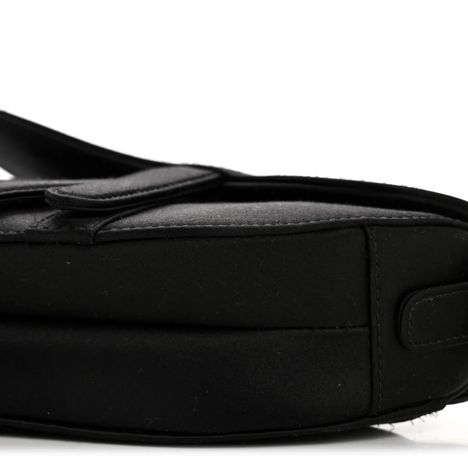 Satin Crystal Mini Saddle Bag Black - Top Club