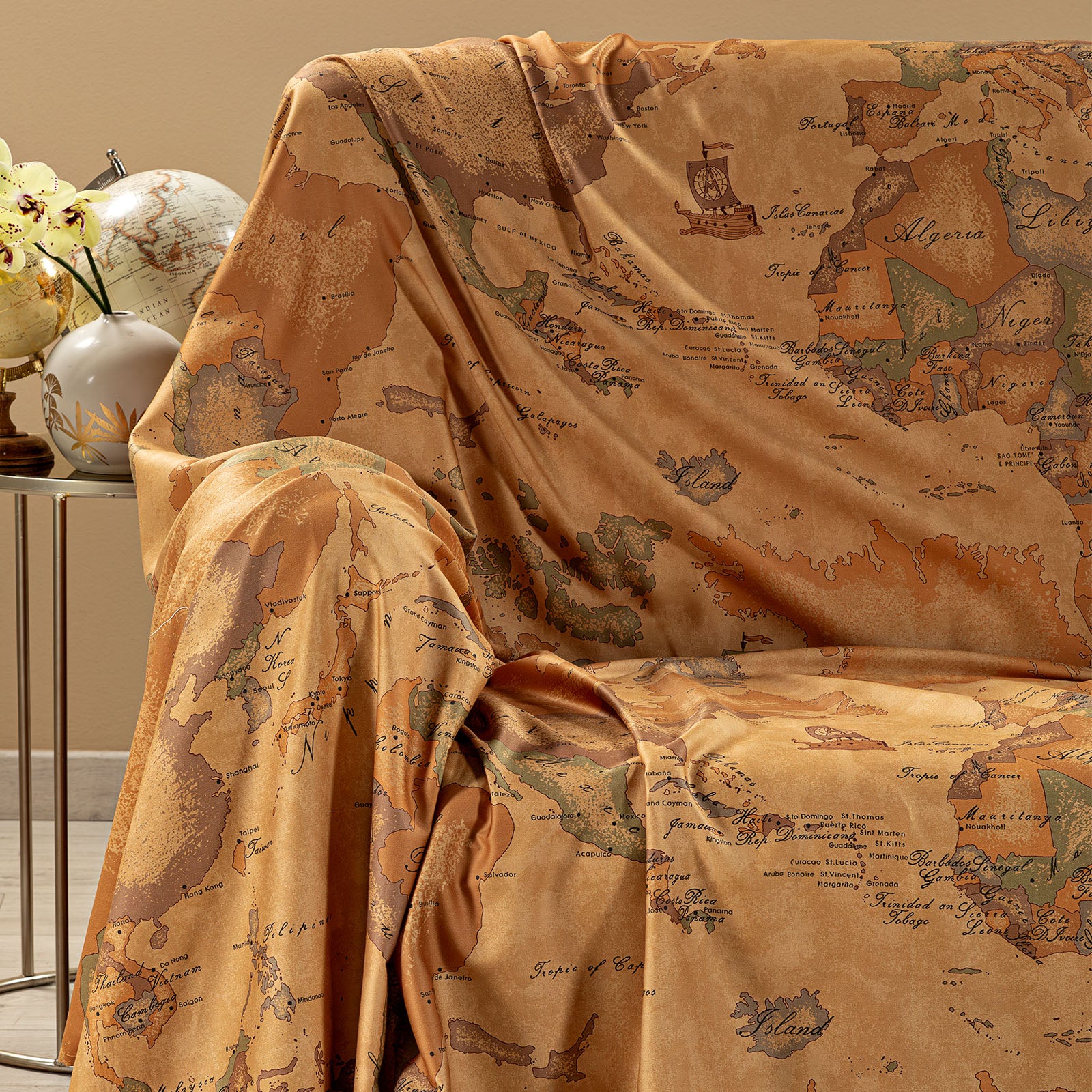 Telo Arredo Copridivano Grandecor In Raso Di Cotone Geo Classic Matrimoniale Unica Alviero Martini 1A Classe