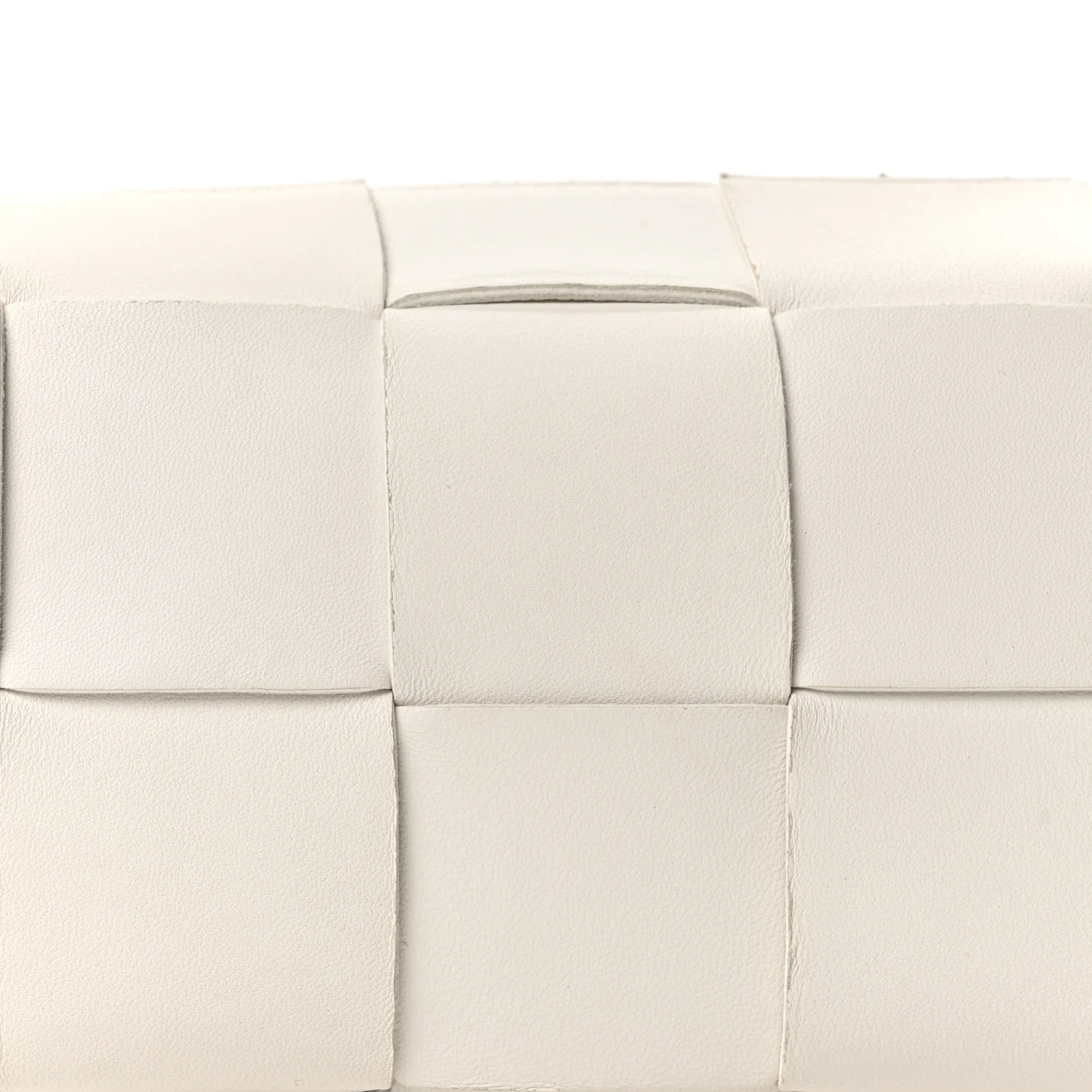 Lambskin Maxi Intrecciato Small Brick Cassette Bag White - Top Club