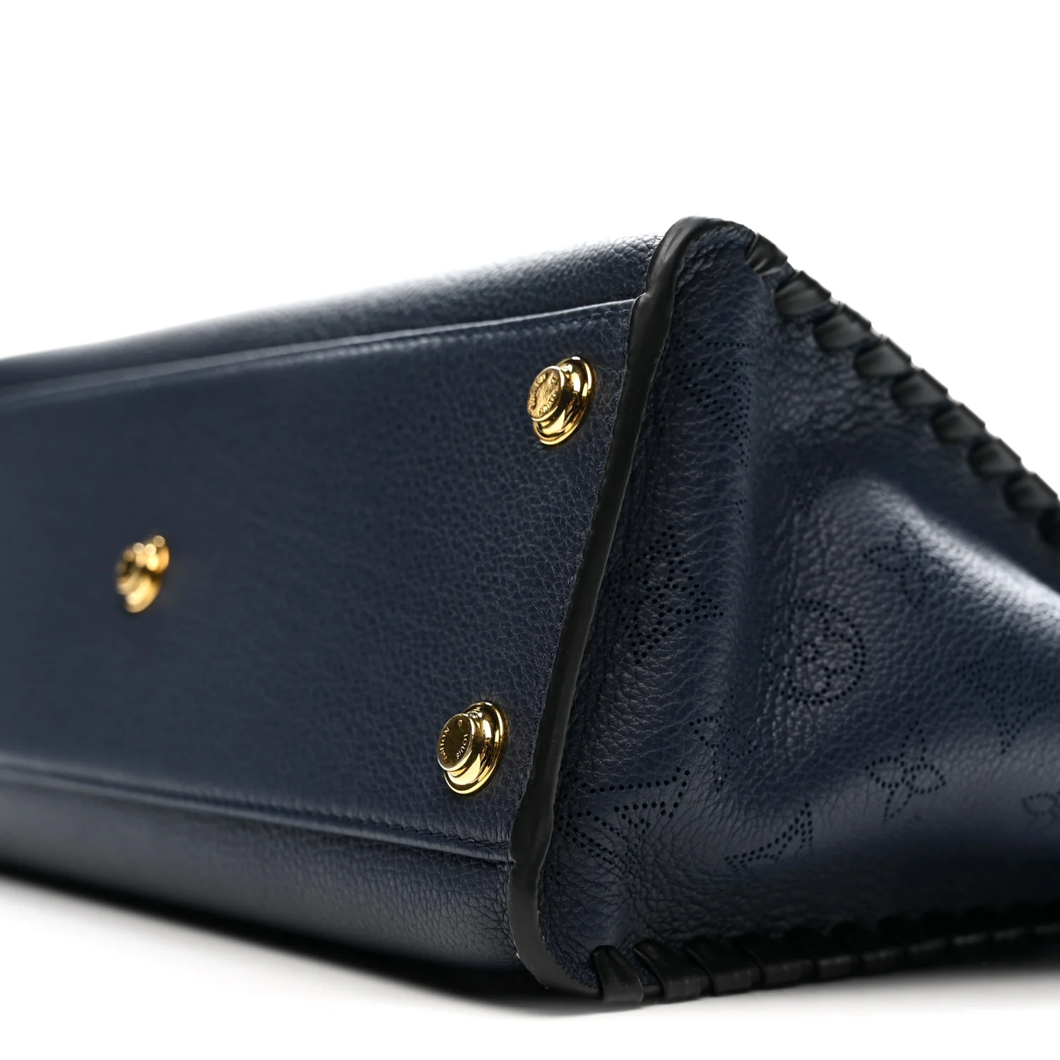 Calfskin Mahina Braided On My Side MM Navy Blue - Top Club