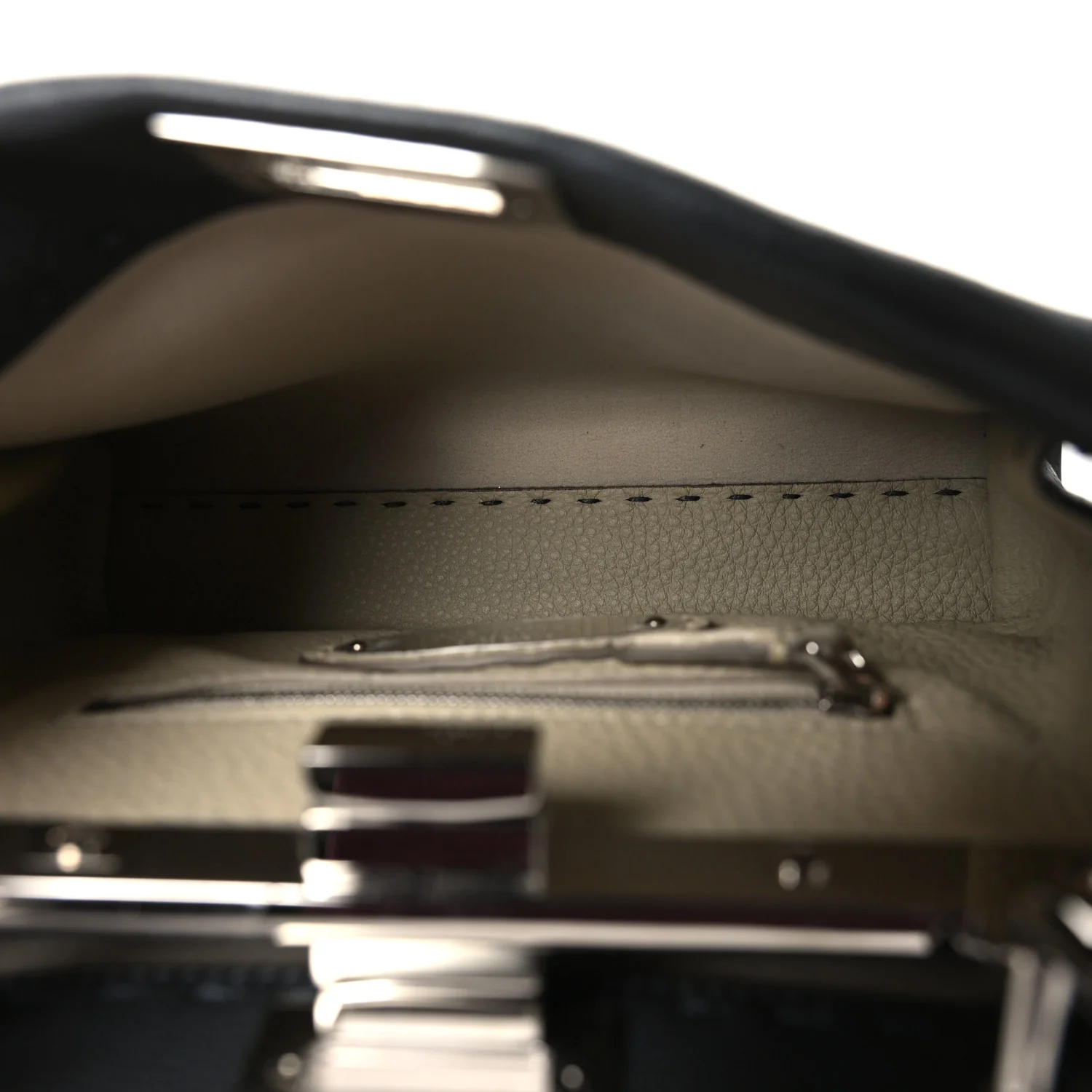 Cuoio Romano Selleria Bi-Color Mini Peekaboo Iconic Satchel Asfalto Latte - Top Club