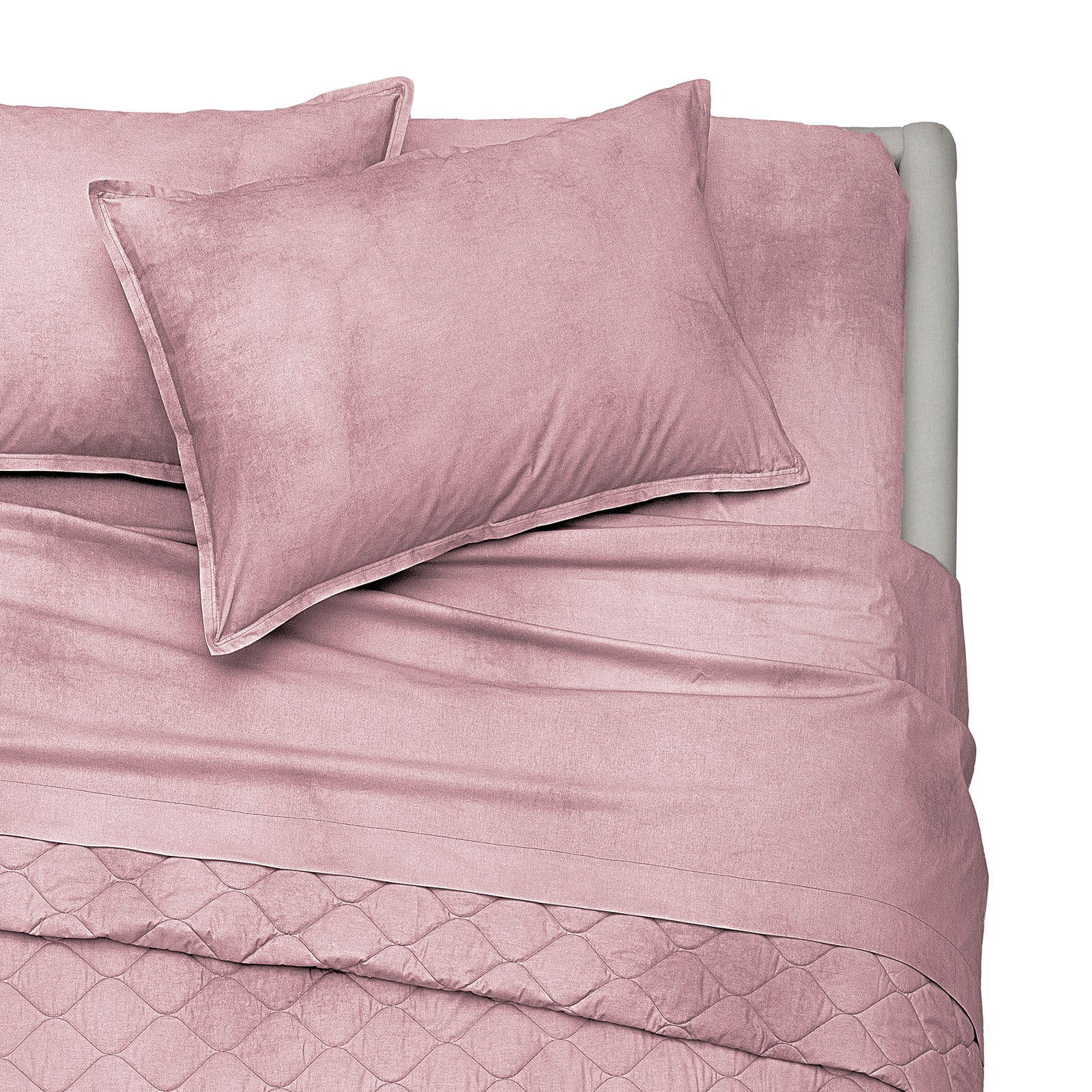 Copriletto Trapuntato In Cotone Maltinto Matrimoniale Light Pink Diesel