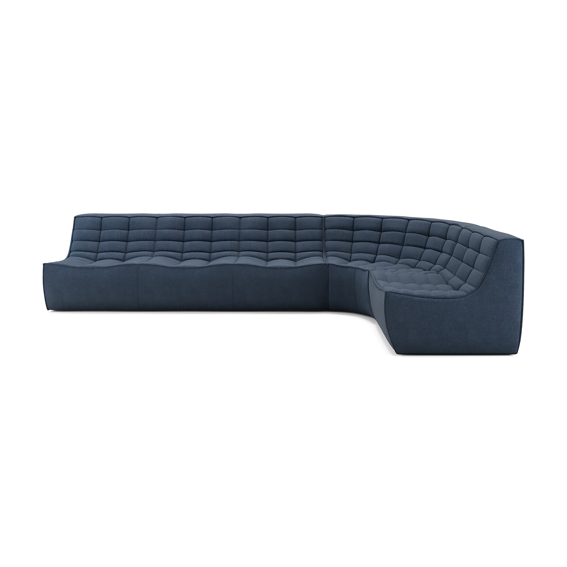 Modulaire bank N701 graphite set 1+3 seat, 90° ronde hoek