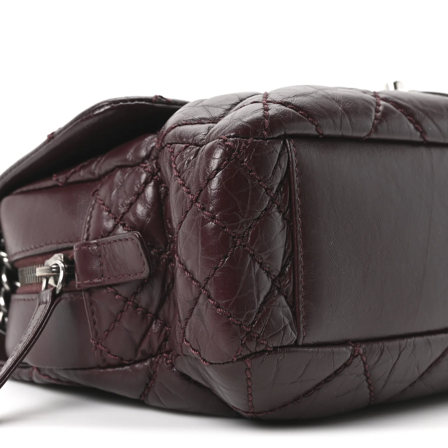 Aged Calfskin Medium New Portobello Flap Burgundy - Top Club