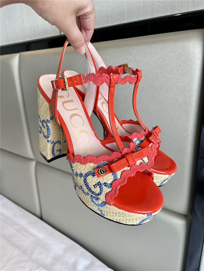 gucci spring new straw platform high heels - Sneaker Replica Workshop