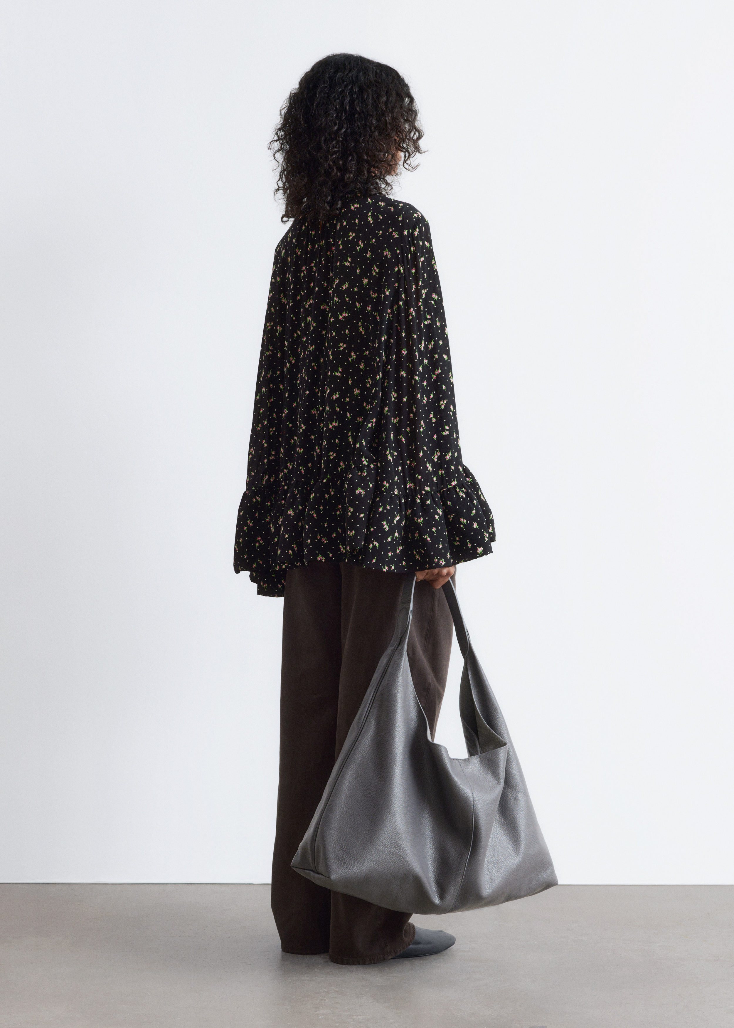 & Other Stories FRILLED STAND-COLLAR BLOUSE