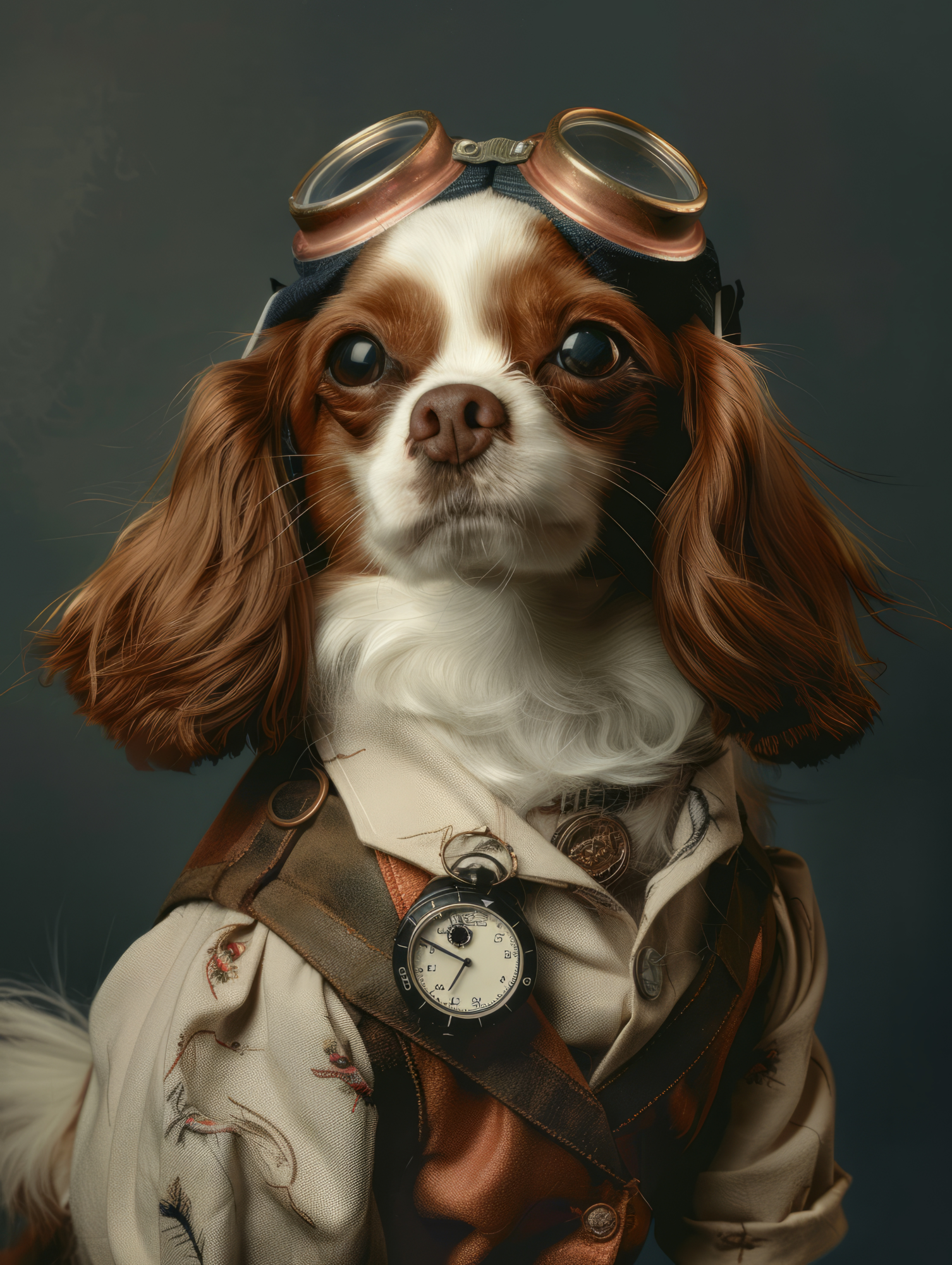 Canvas schilderij van een Engelse Toy Spaniel hond 100x200 cm