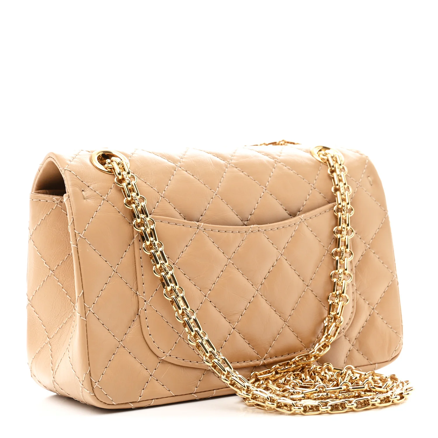 Aged Calfskin Quilted 2.55 Reissue Mini Flap Beige - Top Club