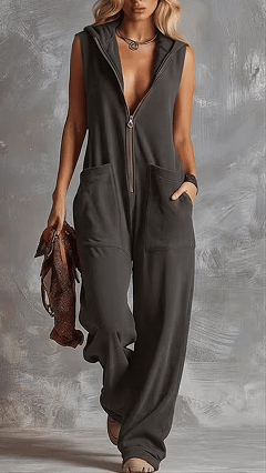Women's  Cotton-Blend Hooded Sleeveless Jumpsuit - Nordfashionstorm - Women's Clothing, Fashion for You - Nordfashionstorm.com