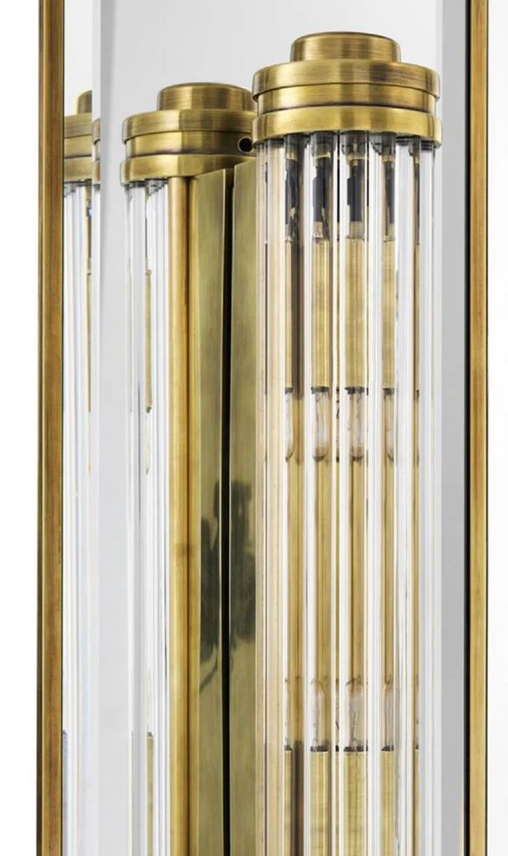 Luxury wall mirror with light vintage brass colored 90 x 13 x H. 140 cm - luxury quality