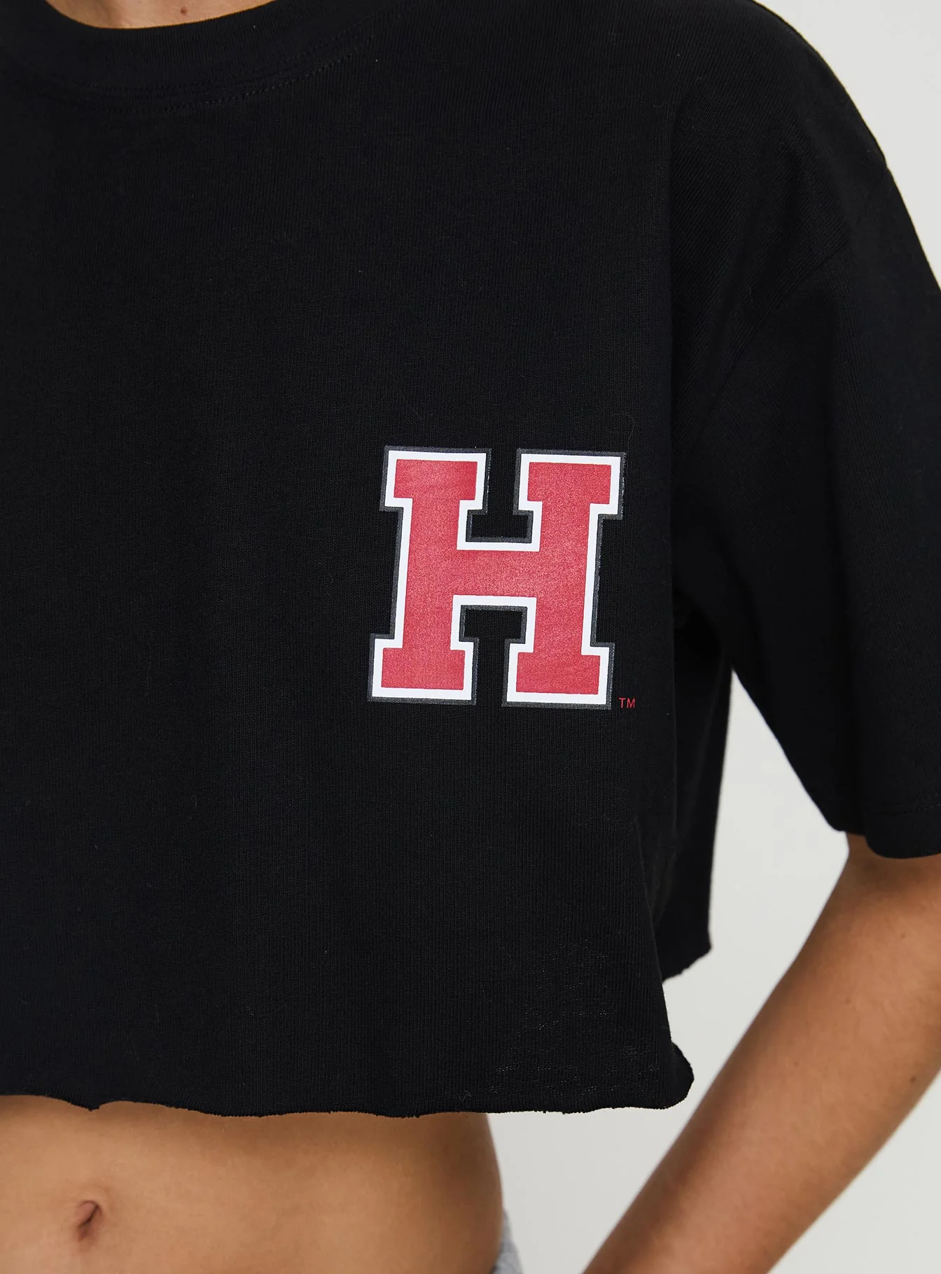 Harvard Graphic Track Top Black