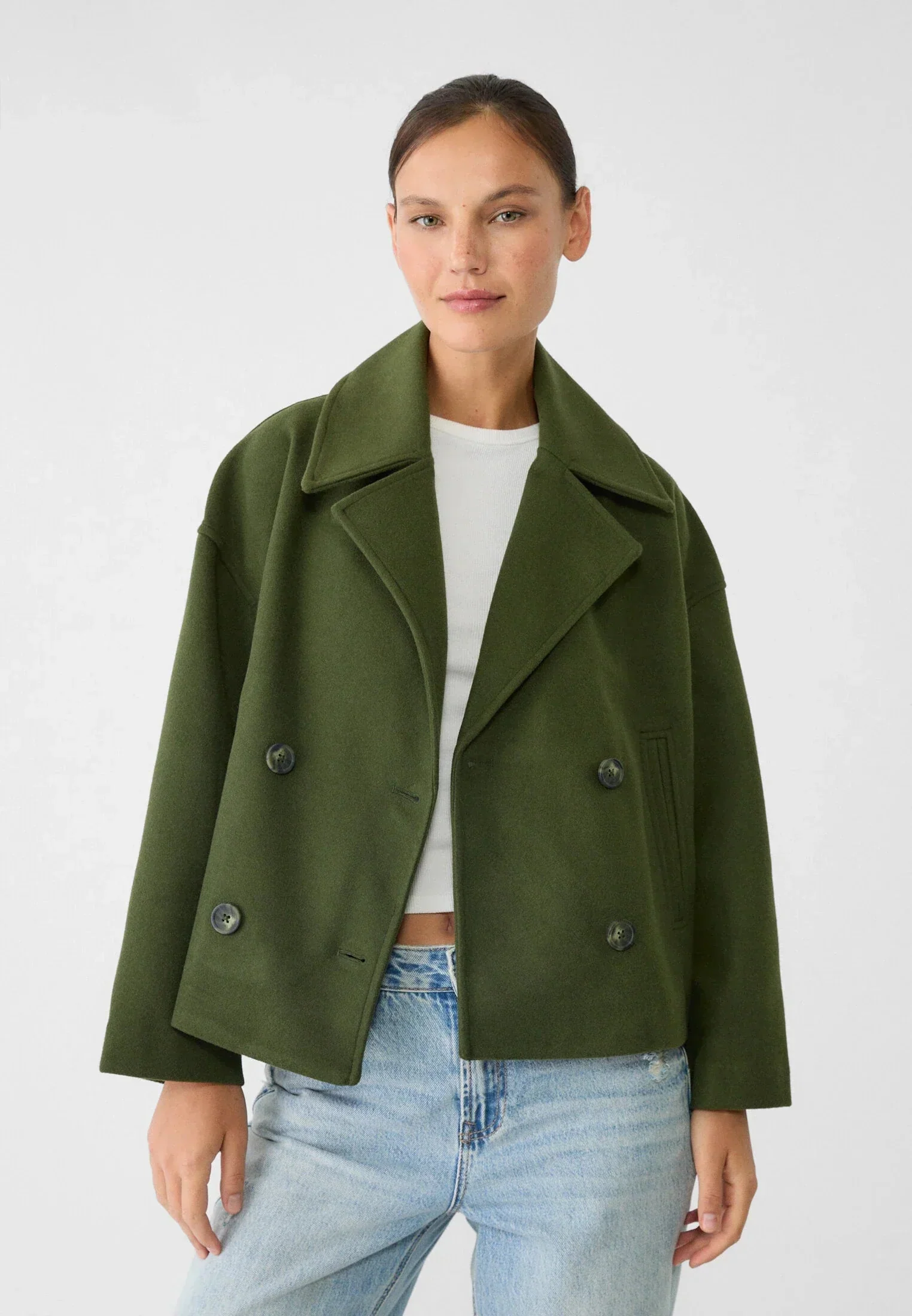 Veste courte chic à double boutonnage