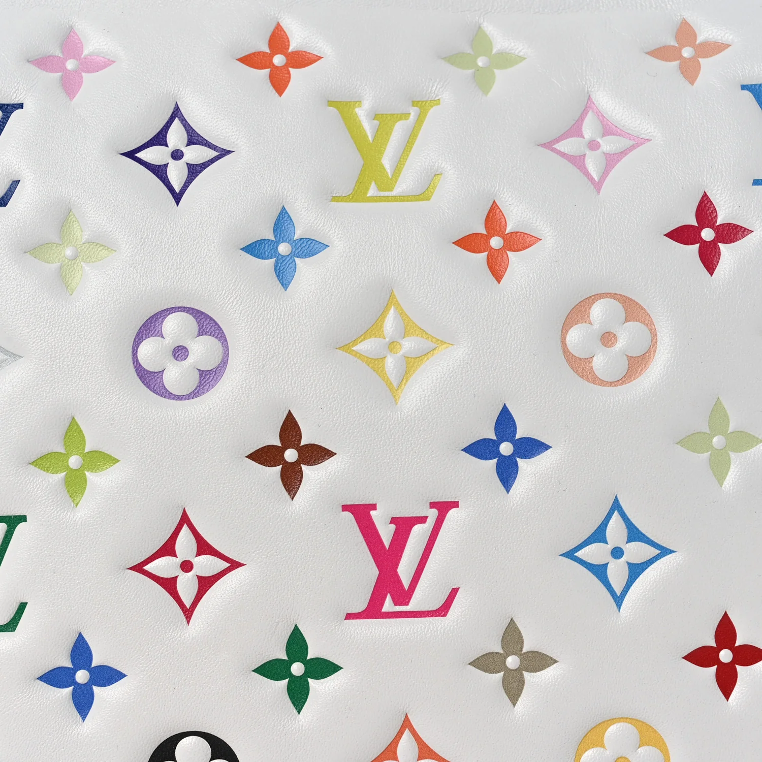 LV x TM Lambskin Embossed Monogram Coussin PM White Multicolor - Top Club