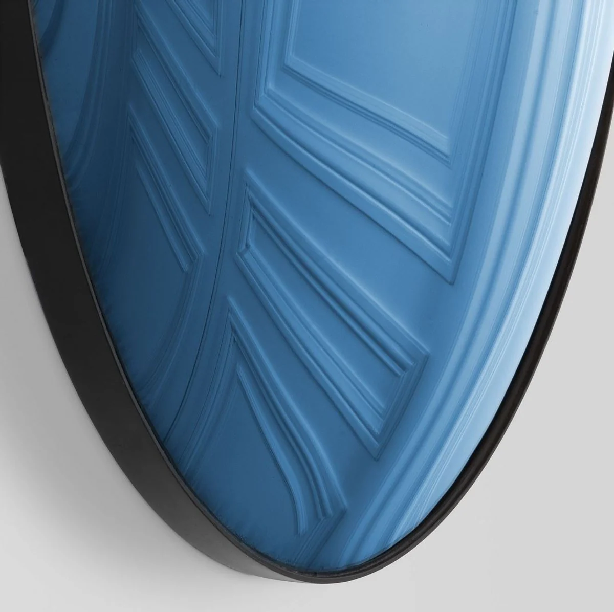 Luxury mirror blue / black Ø 91 cm - Round convex wall mirror - Luxury furniture