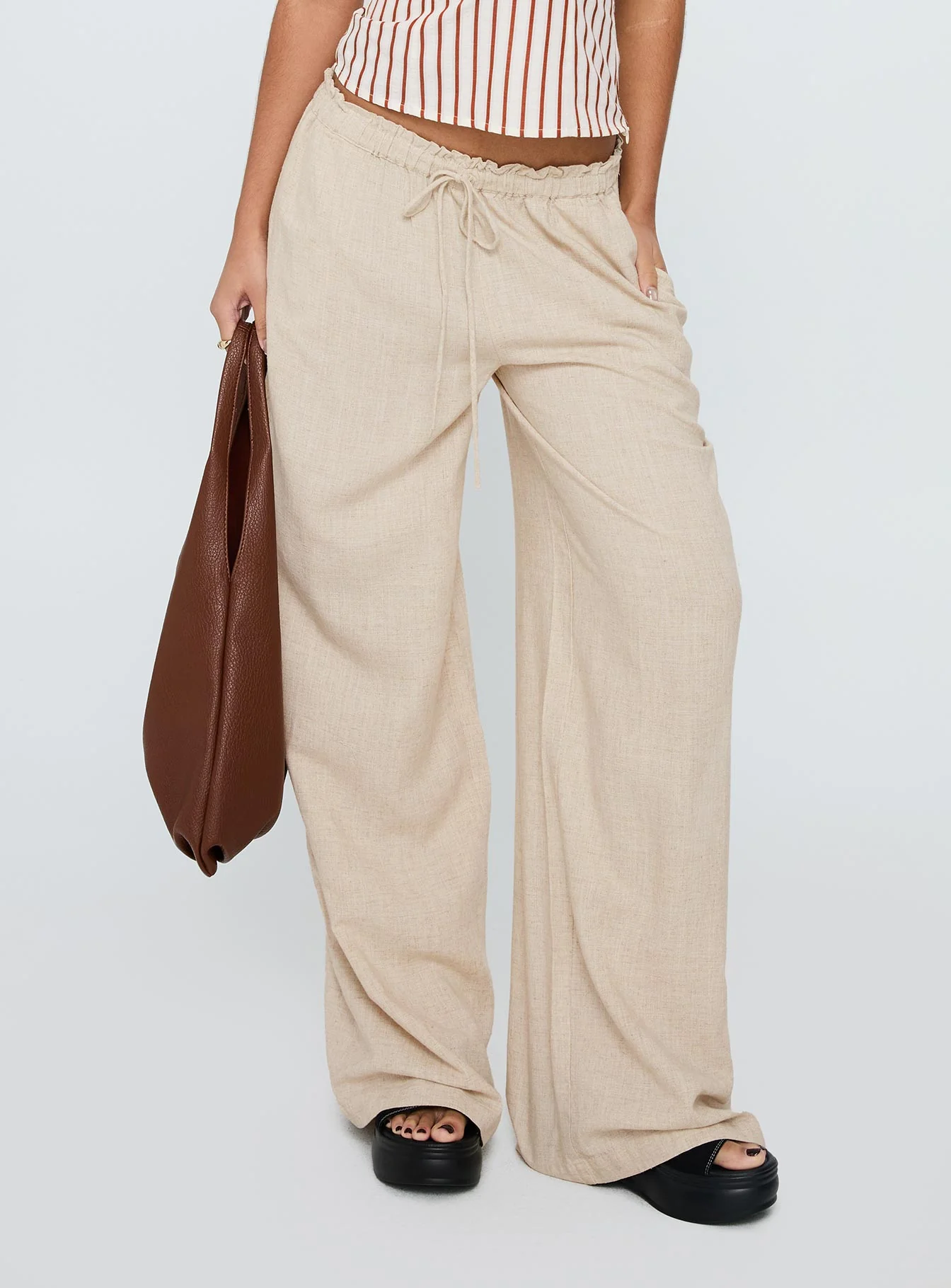 Seascape Oversize Tie Pants Natural