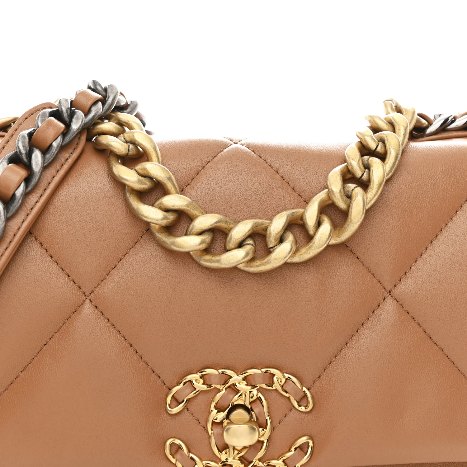 Lambskin Quilted Medium Chanel 19 Flap Brown - Top Club