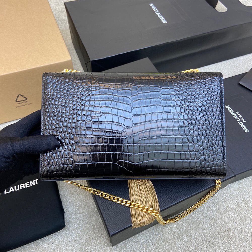 YSL kate medium tassel in crocodile-embossed leather - Top Club