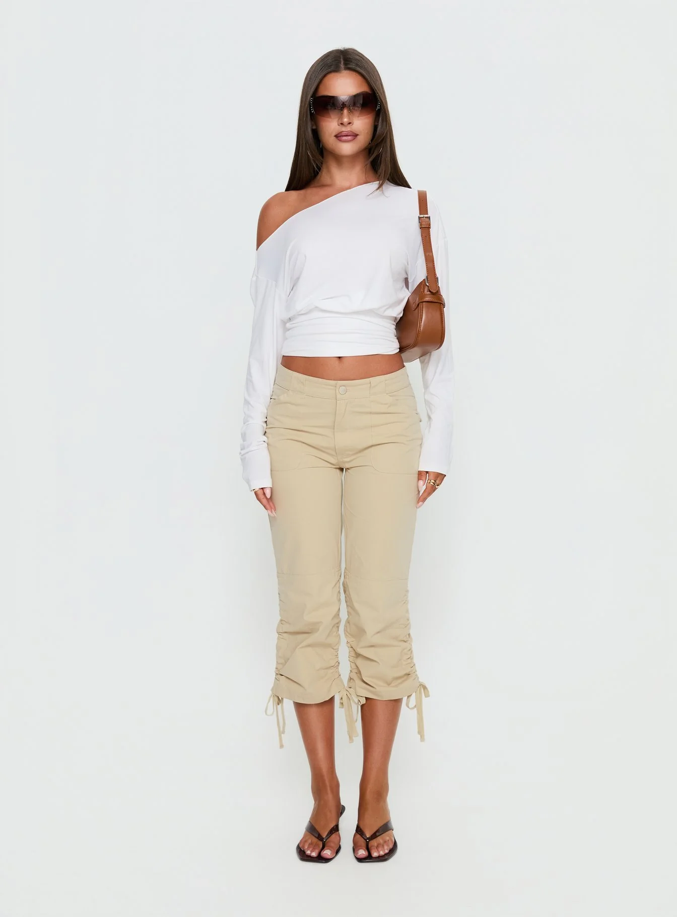 Hot Rod Capri Pant Beige