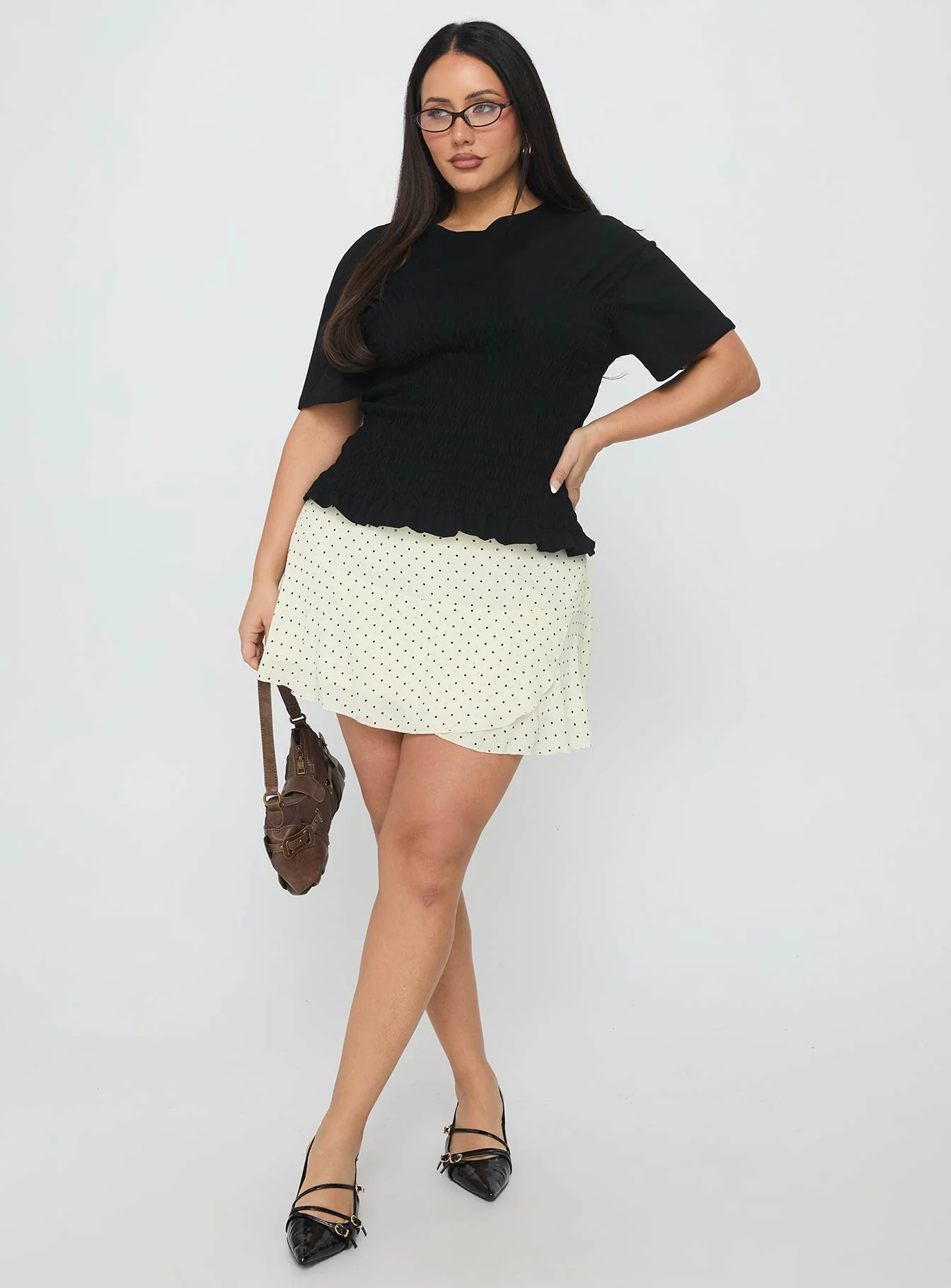 Sonsie Mini Skirt Cream Curve