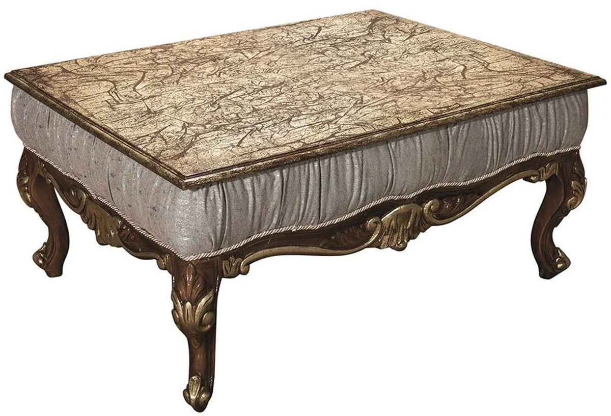 Luxury Baroque Living Room Set Silver Gray / Brown / Gold - 2 Sofas & 2 Armchairs & 1 Coffee Table - Living Room Furniture - Noble & Magnificent