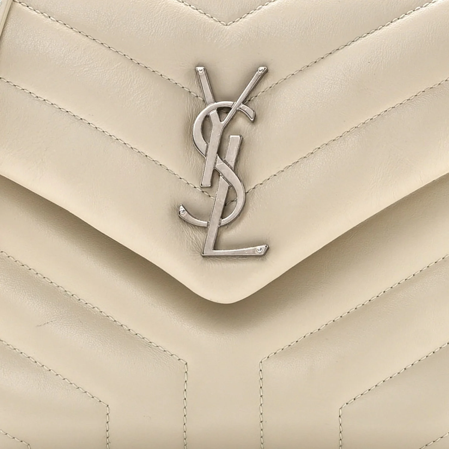 Calfskin Y Quilted Monogram Small Loulou Chain Satchel Ivory - Top Club
