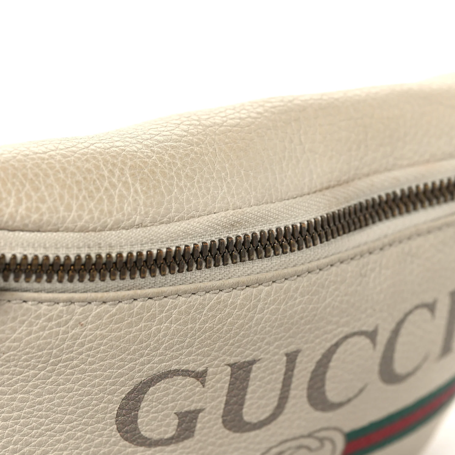 Grained Calfskin Small Logo Belt Bag White - Top Club