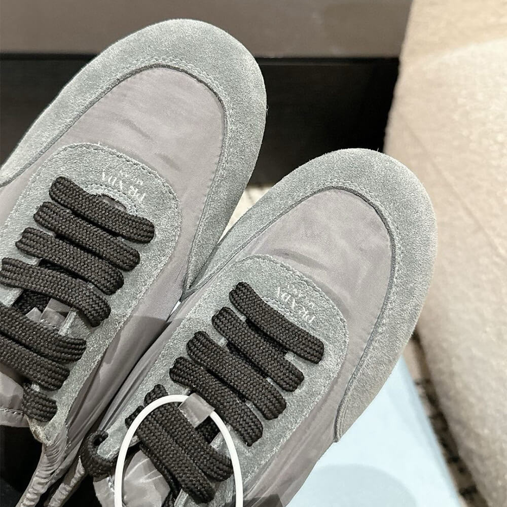 PRADA Collapse Re-Nylon and suede elasticized sneakers - Top Club