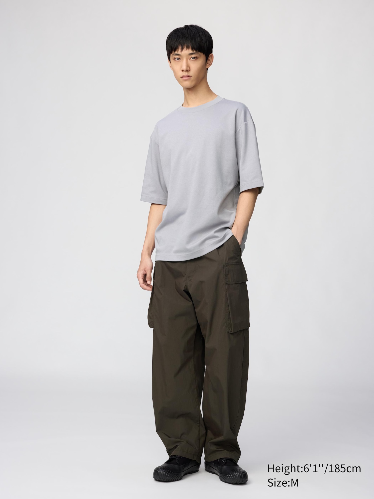Uniqlo U AIRism Cotton Oversized Crew Neck Half Sleeve T-Shirt