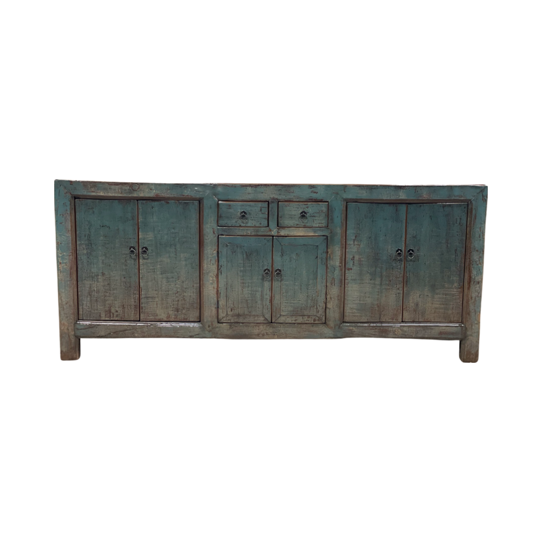 Dressoir 6 deurs 2 lades blauw lak/finished Dressoir 6dr 2la blauw lak/finished