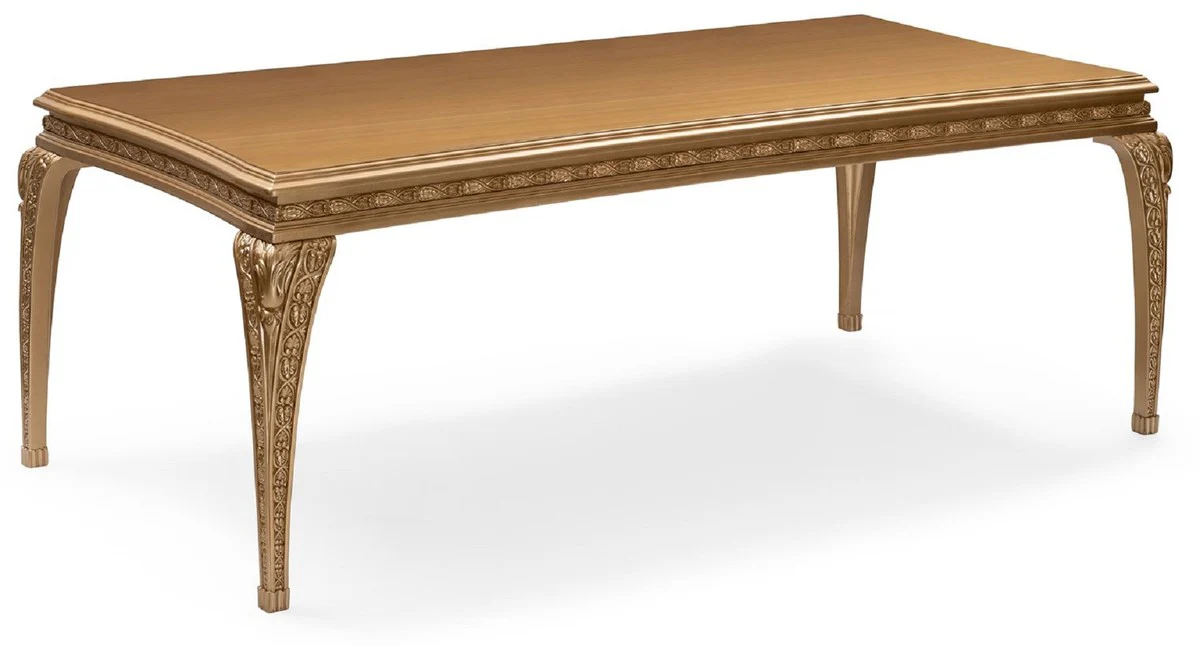 Luxury Baroque Dining Table Gold - Rectangular Baroque Style Kitchen Table - Luxury Dining Room Furniture in Baroque Style - Baroque Dining Room Furniture - Baroque Furnishings